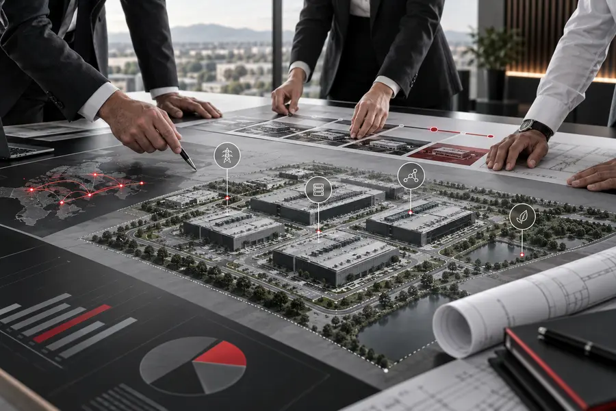 Executive team aligning strategy around a data centre campus plan